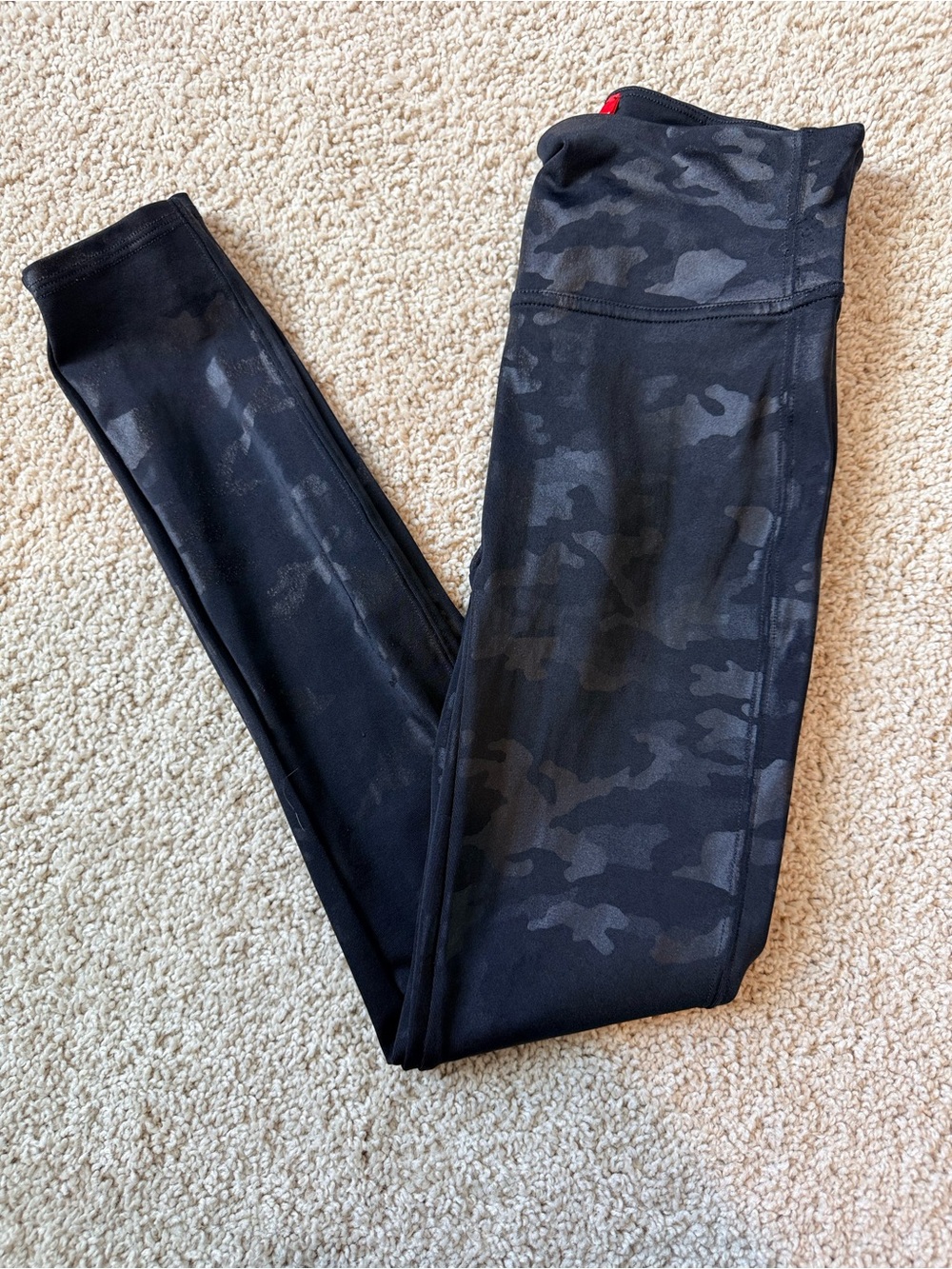 SPANX Faux Leather Camo Leggings